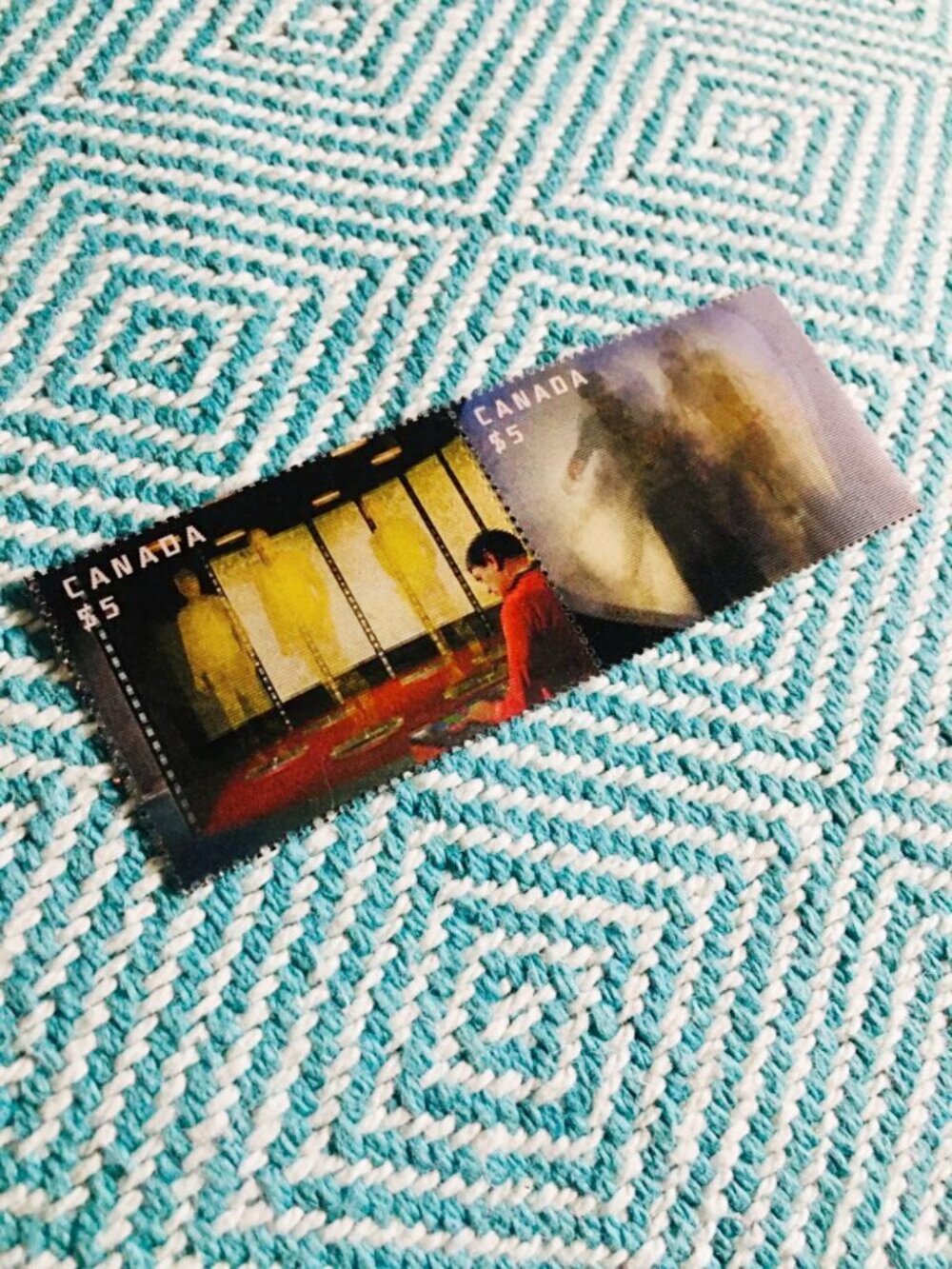 Star Trek 50th Anniversary Canada Post Hologram Transporter Stamps Pair